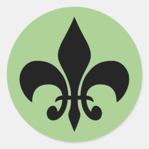 Sticker rond vert Fleur de lis