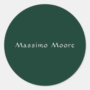 Sticker Rond Vert foncé Élégant Casual Propre Nom Écriture manu