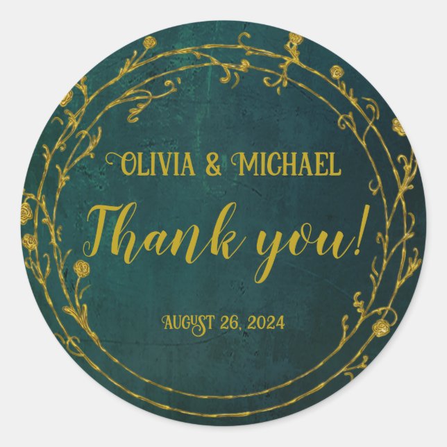 Sticker Rond Vert foncé vintage (Devant)