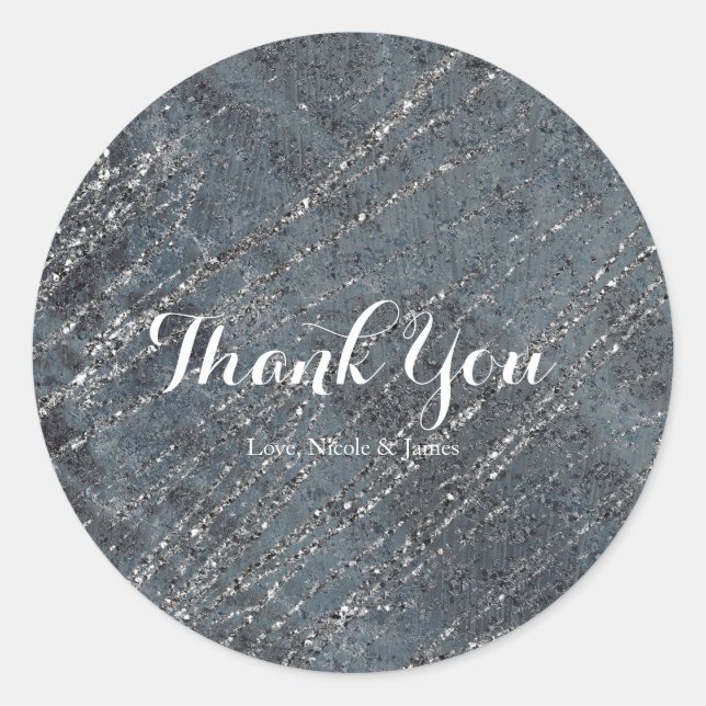 Sticker Rond Vert Noir Gris Marbre Moderne Designer Chic (Devant)