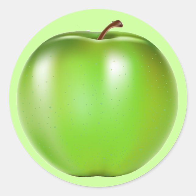 STICKER ROND VERT POMME (Devant)