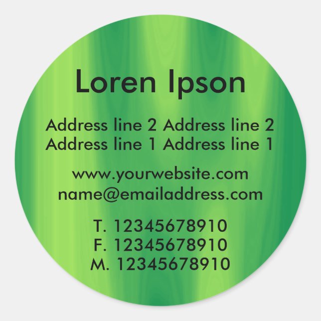 Sticker Rond Vert rideau Entreprise / Profil (Devant)
