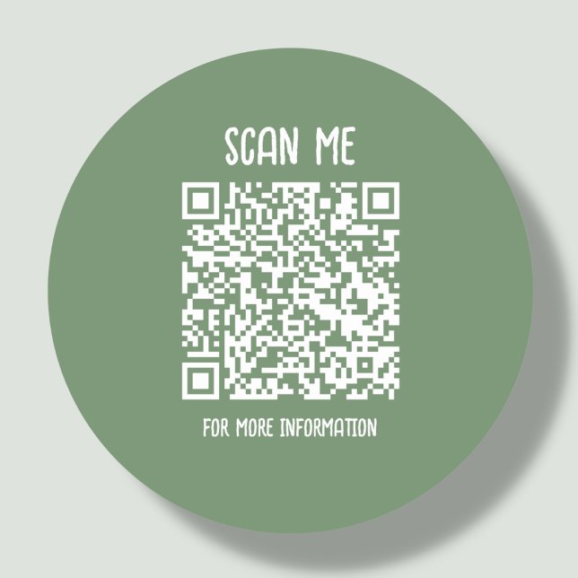 Sticker Rond Vert sage | Analyse de code QR professionnel (Créateur téléchargé)
