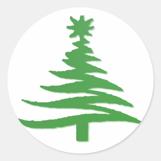 Sticker Rond Vert sapin de Noël (Devant)