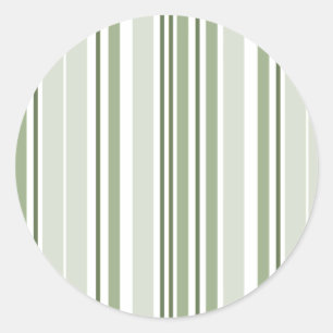 Sticker Rond Vert sauge (clair, moyen, foncé) et rayures blanch