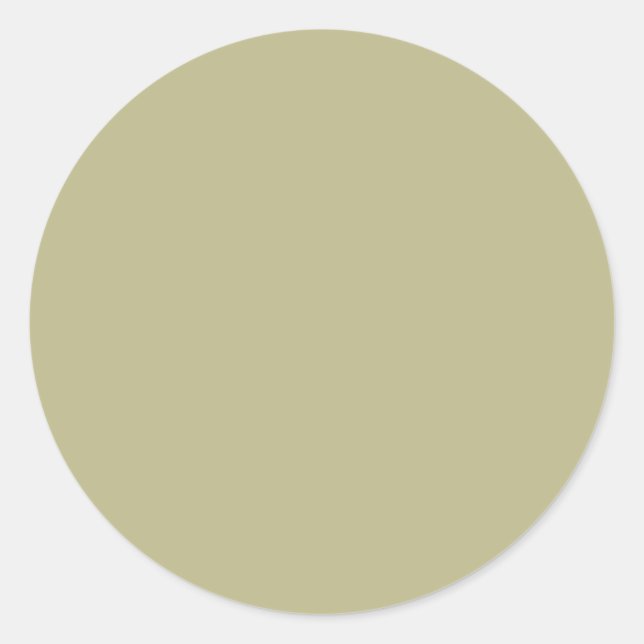Sticker Rond Vert Sauge Uni | Classique | Élégant (Devant)