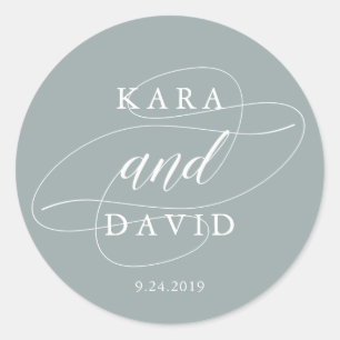 Sticker Rond Vert simple surface   MARIAGE