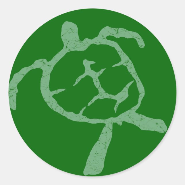 Sticker Rond vert tortue (Devant)