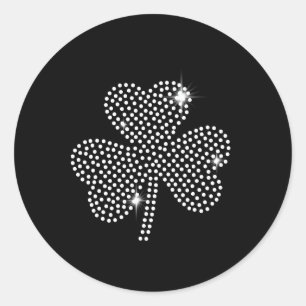 Sticker Rond Vert trèfle trèfle irlandais Shamrock St jour de l