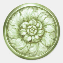 Vert Vintage Baroque Look Embossé 11