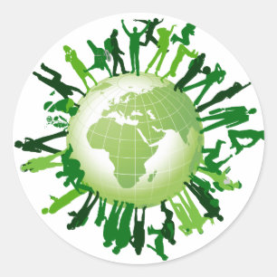 Sticker Rond Vert vivant : Notre terre verte