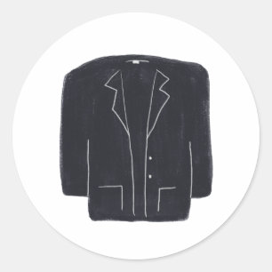 Sticker Rond Veste de blazer noir professionnel Cadeau de mode