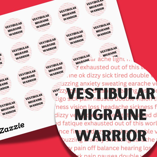 Sticker Rond Vestibular Migraine Warrior Chronique vertigo Butt (Créateur téléchargé)