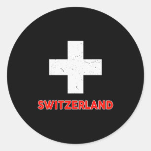 Sticker Rond Vêtement suisse pour tout-petit Drapeau de la Suis