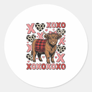 Sticker Rond Vêtement vintage de la Saint-Valentin XOXO jolie v