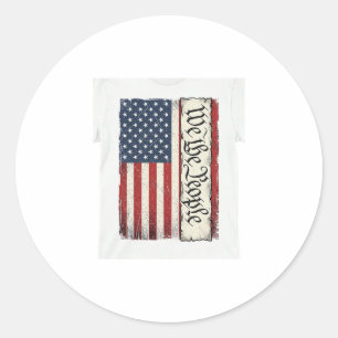 Sticker Rond Vêtement vintage drapeau We the People patriotique