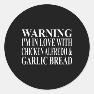 Sticker Rond Vêtements Alfredo au poulet Meilleur pain à l'ail 