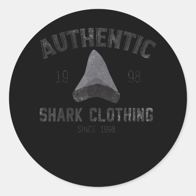 Sticker Rond Vêtements authentiques de requins depuis 1998 - Ca (Devant)