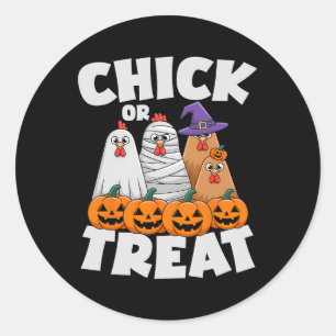 Sticker Rond Vêtements Chick Or Treat Halloween Poulet Drôle Ta