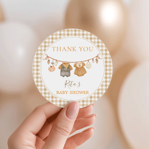 Sticker Rond Vêtements d'automne pour jumeaux Baby Shower Citro