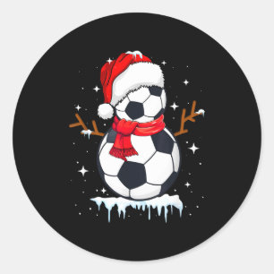 Sticker Rond Vêtements de bonhomme de neige de football, hommes