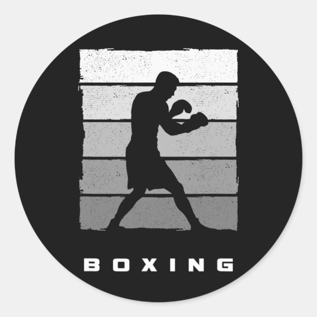 Sticker Rond Vêtements de boxe - Boxeur Boxe 1  (Devant)