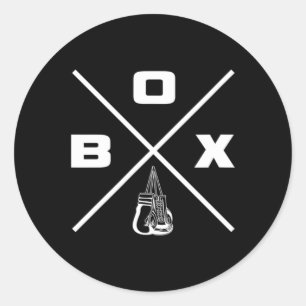 Sticker Rond Vêtements de boxe - Boxeur de boxe