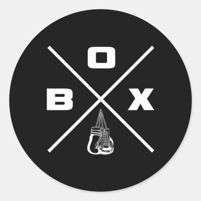 Sticker Rond Vêtements de boxe - Boxeur de boxe  (Devant)