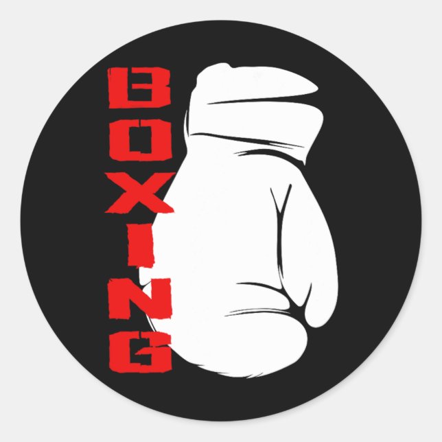 Sticker Rond Vêtements de boxe - Entraînement de boxe  (Devant)