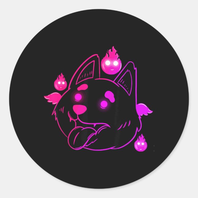 Sticker Rond Vêtements de chien pour Halloween (Devant)