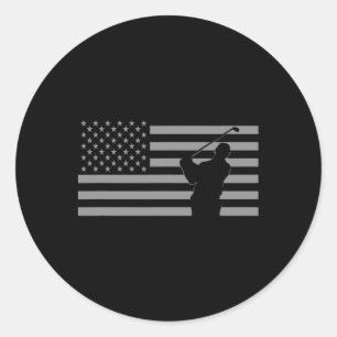 Sticker Rond Vêtements De Golf Cadeaux Pour Golfers American F