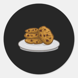 Sticker Rond Vêtements De Lait Et Cookies Correspondant Cookie