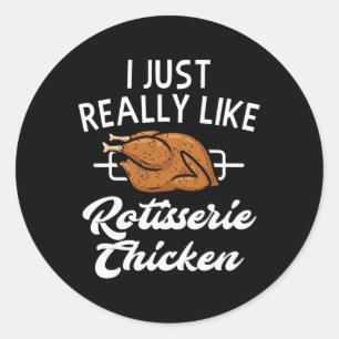 Sticker Rond Vêtements de poulet à la rôtissoire - D pour amate