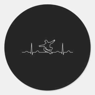 Sticker Rond Vêtements de rythme cardiaque de skateboardeur drô
