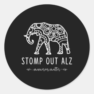 Sticker Rond Vêtements de sensibilisation à l'éléphant pourpre