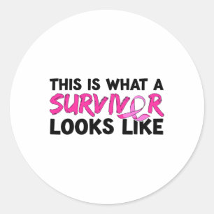 Sticker Rond Vêtements de sensibilisation des survivants du can