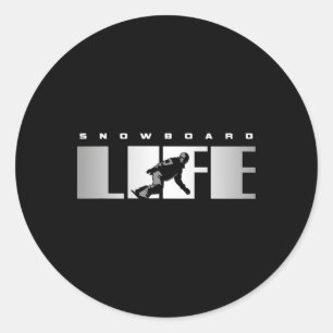 Sticker Rond Vêtements de snowboard - Snowboard Snowboarder Sno