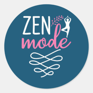 Sticker Rond Vêtements de yoga mignons Yoga Zen Méditation pour