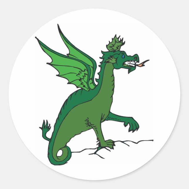 Sticker Rond Vêtements Dragon 34 (Devant)