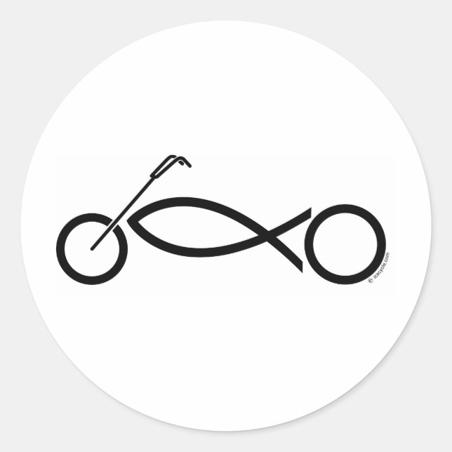 Sticker Rond Vêtements et accessoires de moto chrétienne (Devant)