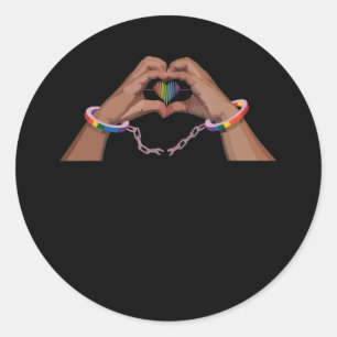 Sticker Rond Vêtements gay pride LGBT Arc-en-ciel Drapeau Tee C