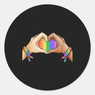 Sticker Rond Vêtements gay pride LGBT Arc-en-ciel Mois de la f