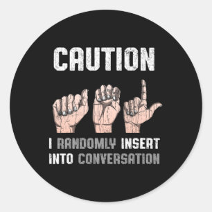 Sticker Rond Vêtements langue des signes Sensibilisation aux so
