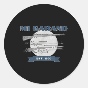 Sticker Rond Vêtements M1 Garand - Uni-adultes, Noir,