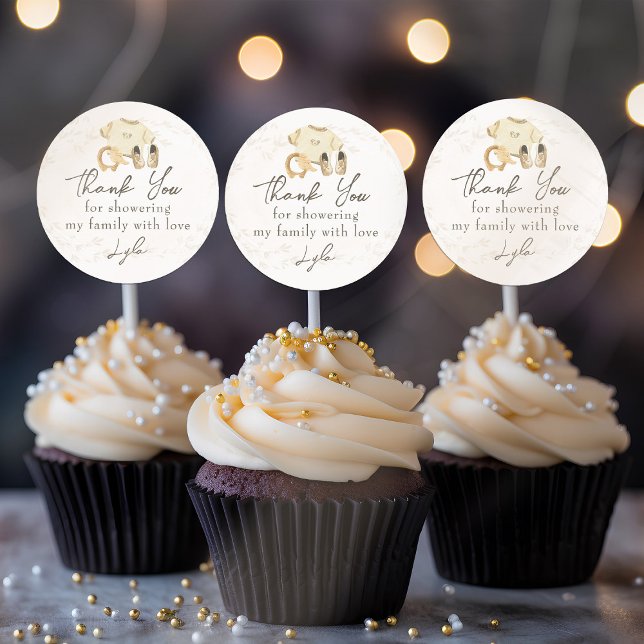 Sticker Rond Vêtements pour bébés Baby shower neutre pour les f (Baby Shower Favor Stickers - from my Baby Clothes Baby Shower Collection)