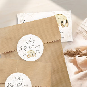 Sticker Rond Vêtements pour bébés Baby shower neutre pour les f