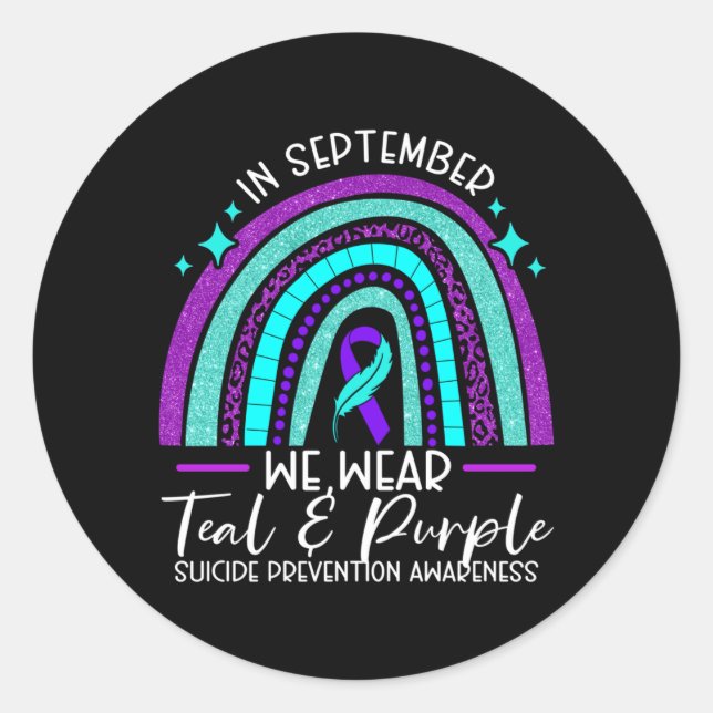 Sticker Rond Vêtements pour hommes sarcelle violet Prévention d (Devant)