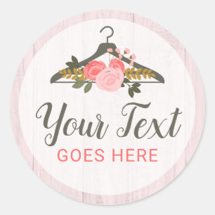 Sticker Rond Vêtements Roses floraux penderie Boutique de mode