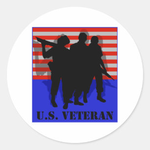 Sticker Rond vétéran américain