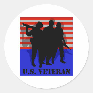 Sticker Rond vétéran américain